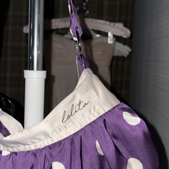 Violet Satin Button Bag