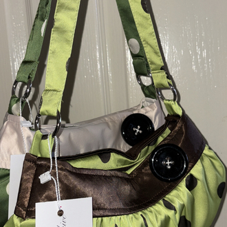Matcha Satin Button Bag
