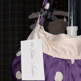 Violet Satin Button Bag