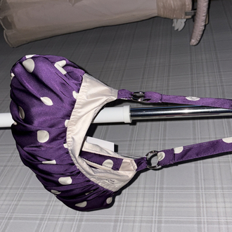 Violet Satin Button Bag
