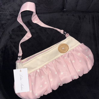 Baby Pink Saf İpek Button Bag