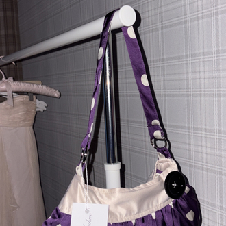 Violet Satin Button Bag