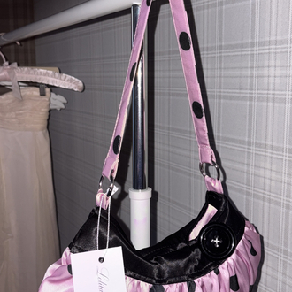 Dolly Pink Satin Button Bag
