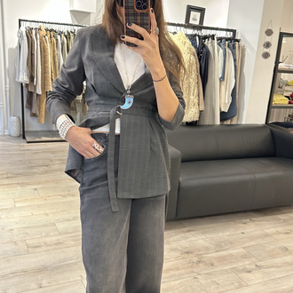 Arka Bel Lastikli Palazzo Denim