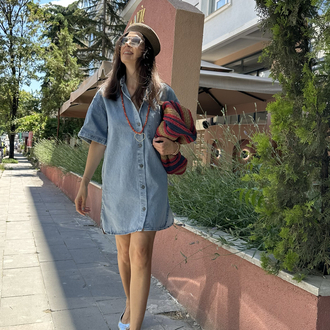 Salaş Denim Elbise(kalıp geniştir!
