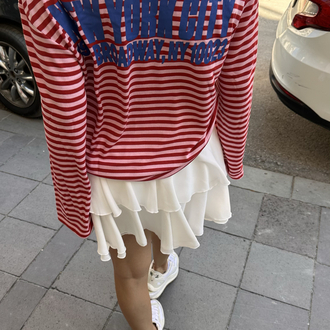 Cizgili Basic Uzun Kol Tshirt