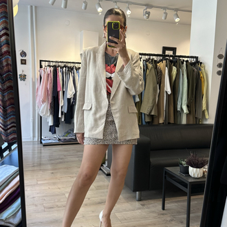 Ham Keten Astarlı Blazer