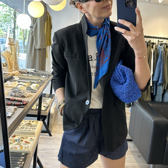 Bel Lastikli Denim Şort