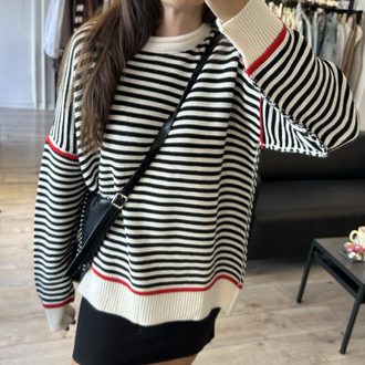 Cizgili Oversize Triko