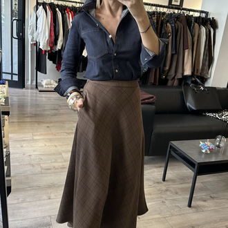 Likralı Slim Denim Gömlek