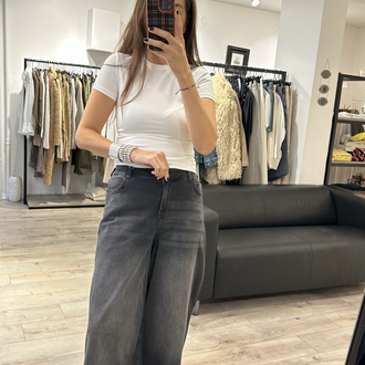 Arka Bel Lastikli Palazzo Denim