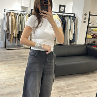 Arka Bel Lastikli Palazzo Denim