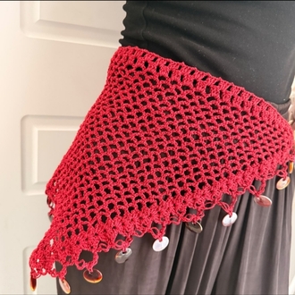 El Örgüsü Kırmızı şal ve bandana