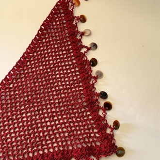 El Örgüsü Kırmızı şal ve bandana
