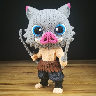 Demon Slayer Örgü Desenli İnosuke Figürü