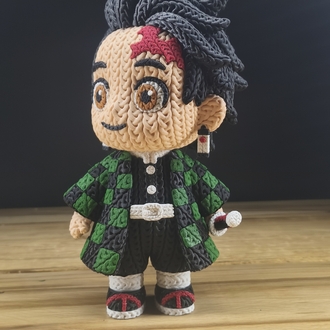 Demon Slayer Tanjiro Örgü Desenli Figür