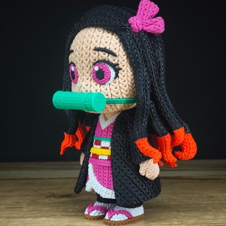 Demon Slayer Örgü Desenli Nezuko Figürü