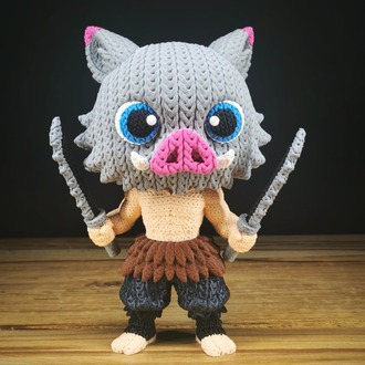 Demon Slayer Örgü Desenli İnosuke Figürü