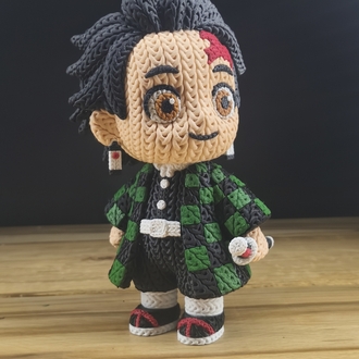 Demon Slayer Tanjiro Örgü Desenli Figür