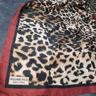 Madame Polo Leopar Soft Pamuk Şal 