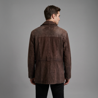 Vintage Hakiki Deri Ceket – Koyu Kahve / Karakterli Slim Form