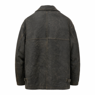 Vintage L-XL Oversize Eskitme Nubuk Deri Mont