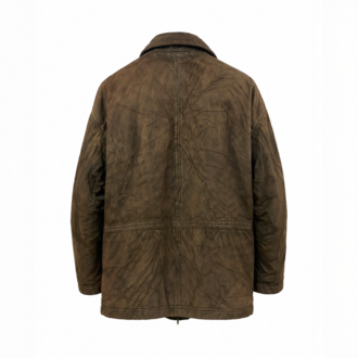 Vintage L-XL Oversize Nubuk Eskitme Mont - Invoice Menswear Çift Astarlı