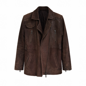 Vintage Hakiki Deri Ceket – Koyu Kahve / Karakterli Slim Form