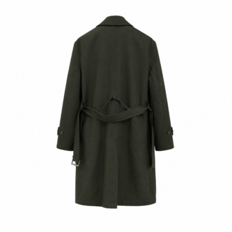 Minimal Vintage Trençkot – Koyu Haki / Oversize Form