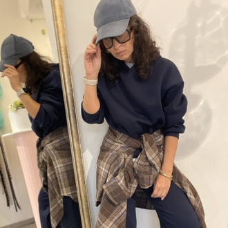 Kadın, Kapüşonlu, Kanguru Cepli, 3 İplik Şardonlu Sweatshirt Lacivert