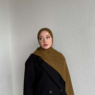 Zeytin yeşili neo pamuk şal