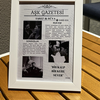 Kişiye Özel tasarım çerçeve-2(Aşk gazetesi)