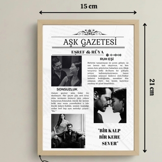 Kişiye Özel tasarım çerçeve-2(Aşk gazetesi)