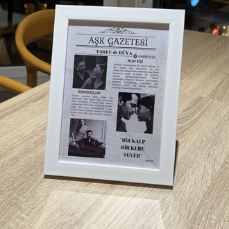 Kişiye Özel tasarım çerçeve-2(Aşk gazetesi)