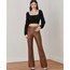 Lucia Fashion Kadın Taba Deri İspanyol Paça Pantolon 