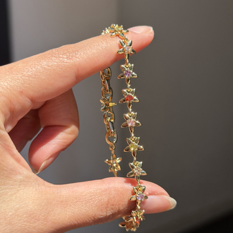 Premium Seri Soft Renkli Flower Bileklik | 14k Gold