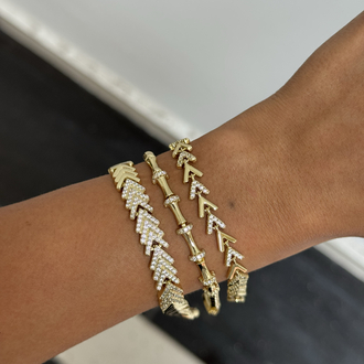 Xuping 14k Minimal Taşlı Kemik Bileklik