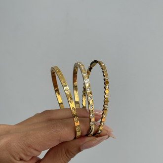 Çelik İnce Göz Kelepçe | Gold