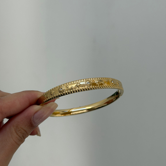 Çelik Vintage Motif Kelepçe | Gold