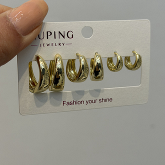 Xuping 14k Basic Halka Set Küpe 3
