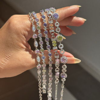 Xuping Silver Soft Renkli Taşlı Blok Bileklik (4)