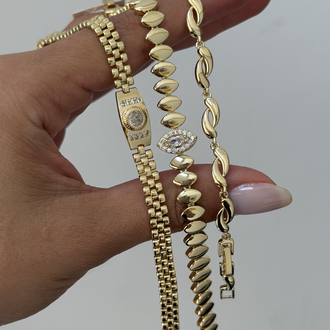 Premium Seri Vintage Badem Bileklik | Gold