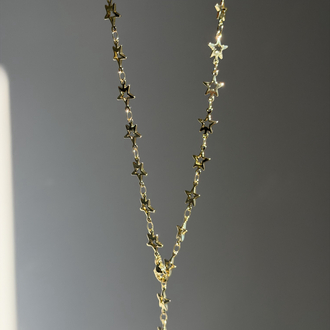 Çelik Yıldızlı Y Kolye | 14k Gold