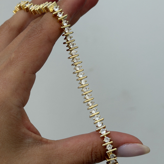 Premium Seri Tasarım Su Yolu Bileklik | Gold