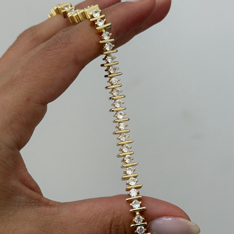Premium Seri Tasarım Su Yolu Bileklik | Gold