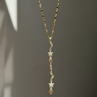 Çelik Minimal Manifest Kolye | Gold