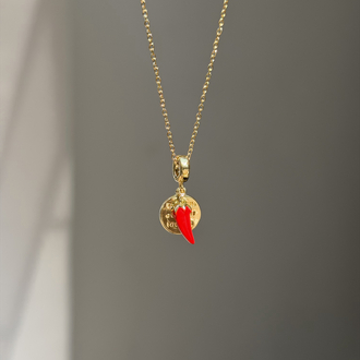Çelik Biber & Charm Kolye | Gold