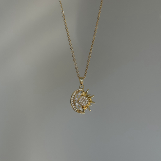 Çelik Sun & Moon Kolye | Gold