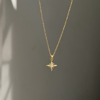 Çelik Mini Kutup Yıldızı Kolye | Gold