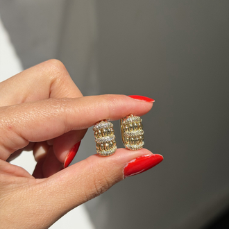Xuping 14k Vintage Taşlı Küpe